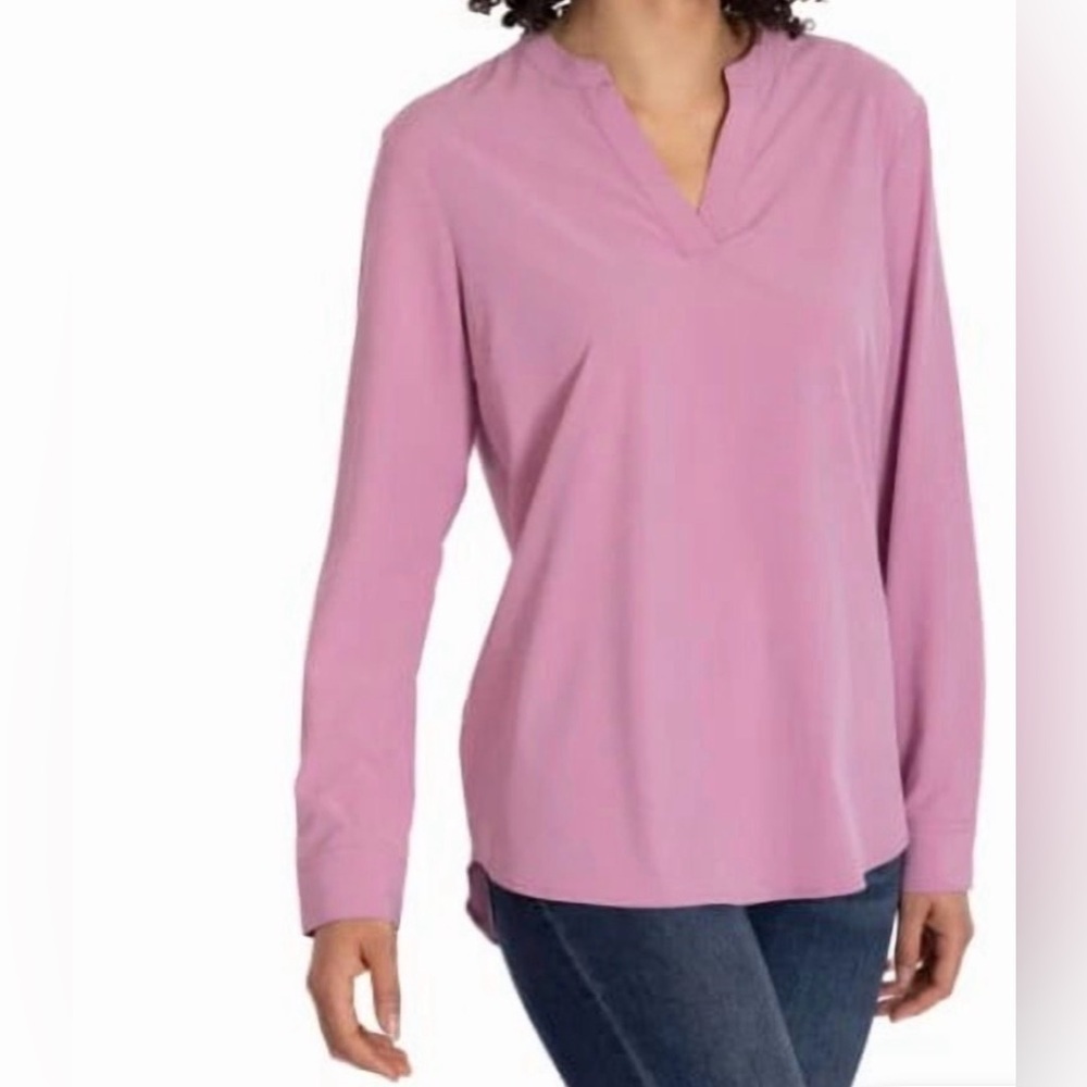 Rev3 Women's Size Long Sleeve V-Neck Blouse